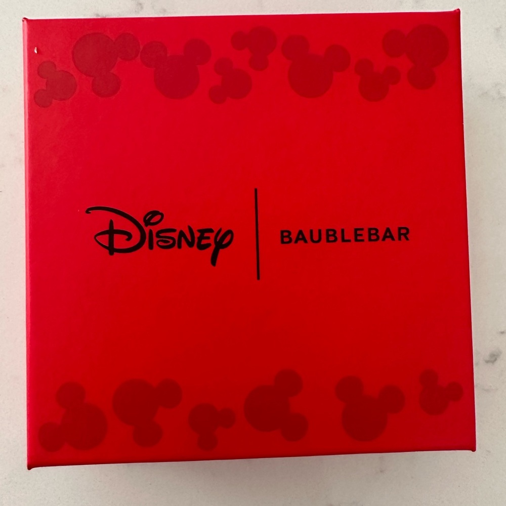 Disney BaubleBar Mickey Christmas Lights Gold Trimmed Dangling Earrings - Picture 2 of 2